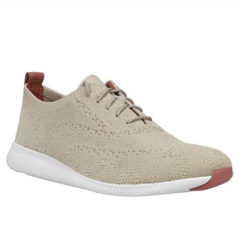 COLE HAAN ZERØGRAND STITCHLITE WINGTIP OXFORD SNEAKER, GRAYISH TAUPE 9.5B
